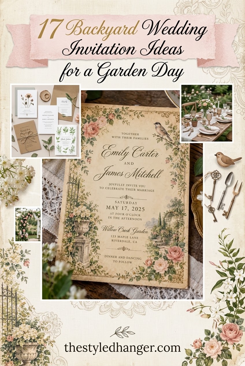17 Backyard Wedding Invitation Ideas for a Garden Day