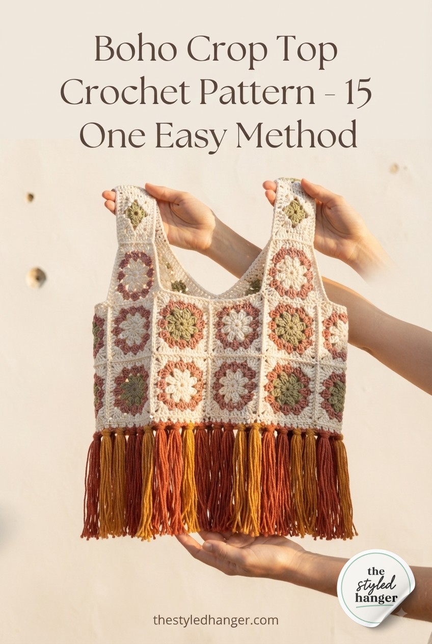 Boho Crop Top Crochet Pattern - 15 Motifs, One Easy Method