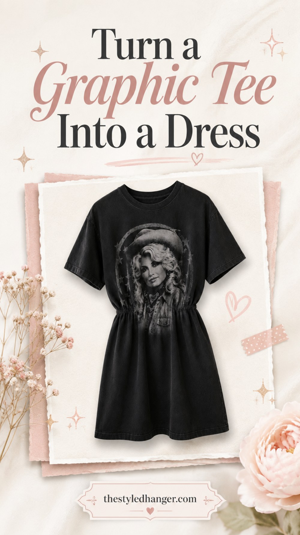 Turn a Graphic Tee Into a Dress