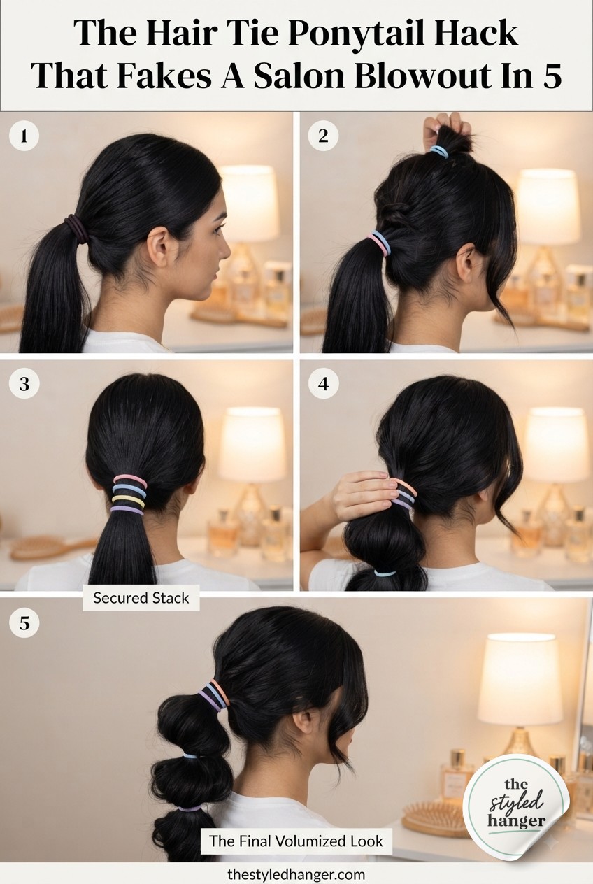 The Hair Tie Ponytail Hack That Fakes A Salon Blowout In 5