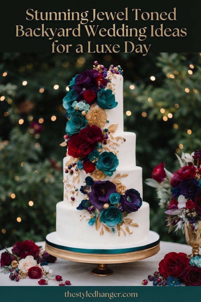Stunning Jewel Toned Backyard Wedding Ideas for a Luxe Day