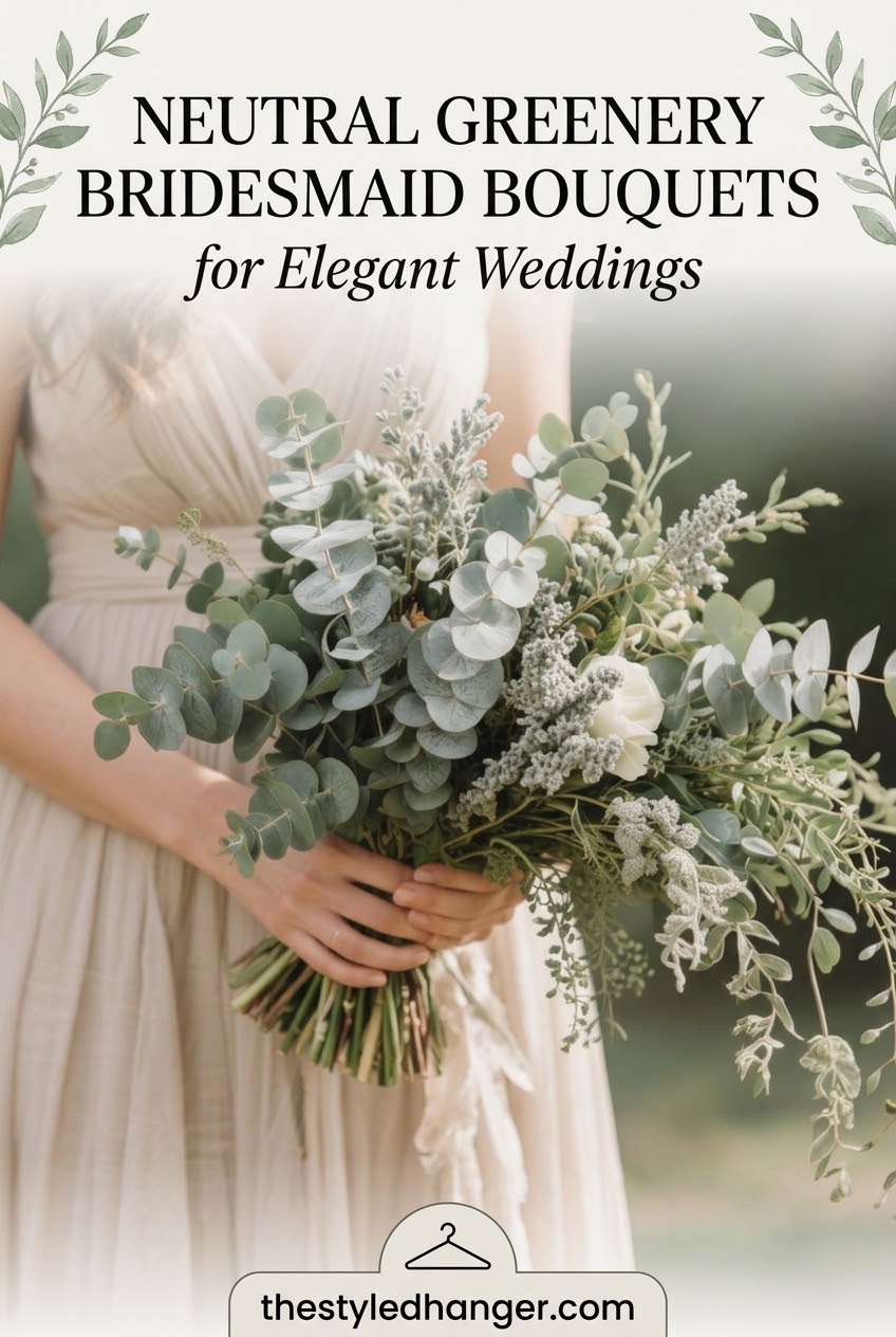 Neutral Greenery Bridesmaid Bouquets for Elegant Weddings