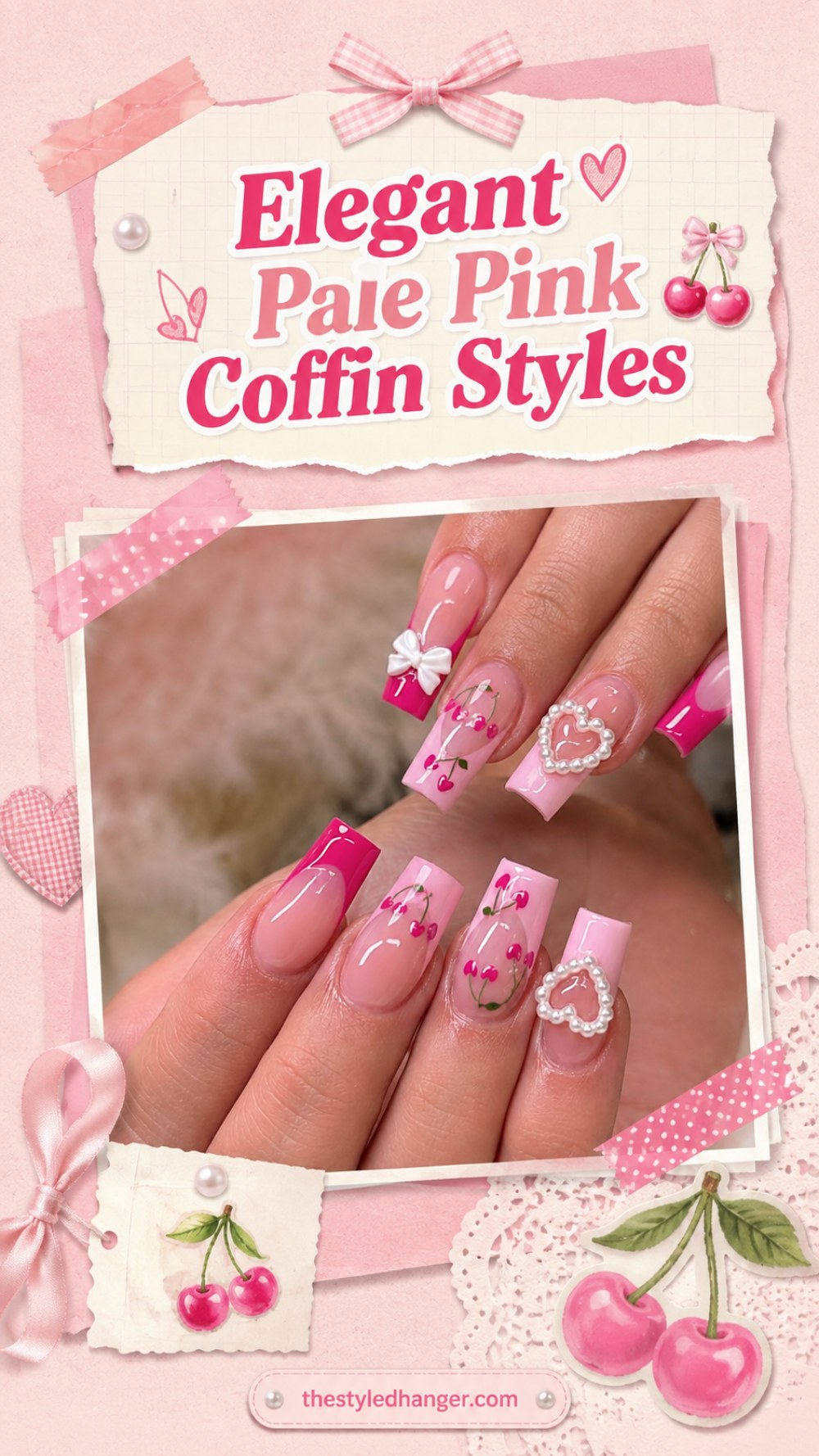 Elegant Pale Pink Coffin Styles