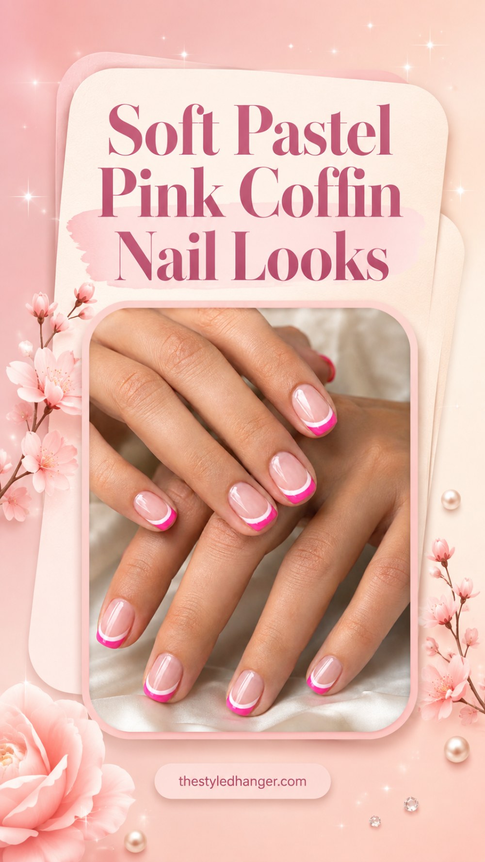 Soft Pastel Pink Coffin Nail Looks