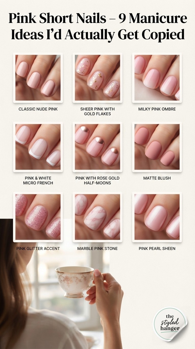 Pink Short Nails - 9 Manicure Ideas I'd Actually Get Copied