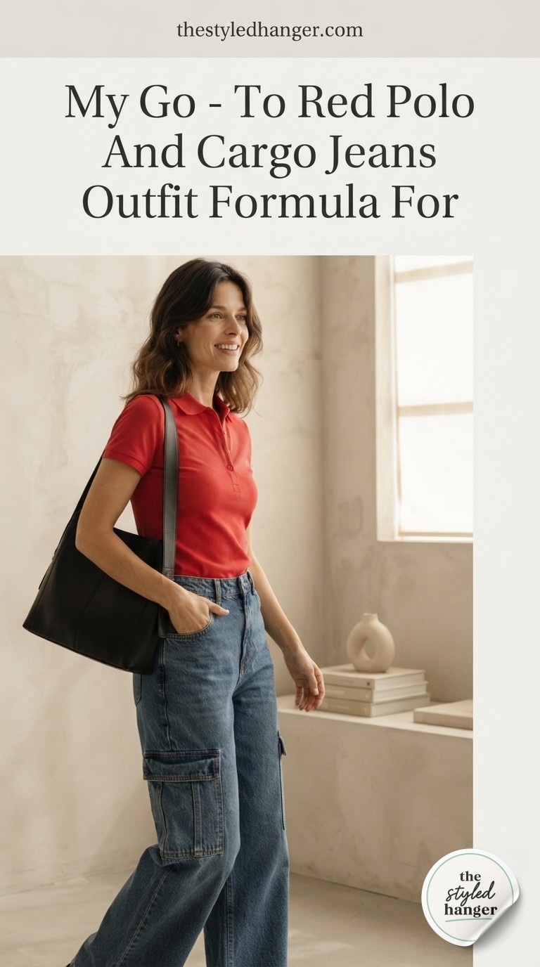 My Go - To Red Polo And Cargo Jeans Outfit Formula For Fall