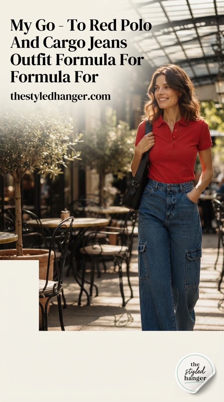 My Go - To Red Polo And Cargo Jeans Outfit Formula For Fall