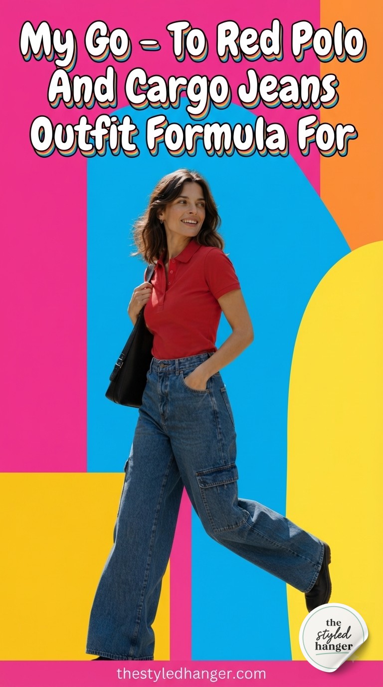 My Go - To Red Polo And Cargo Jeans Outfit Formula For Fall