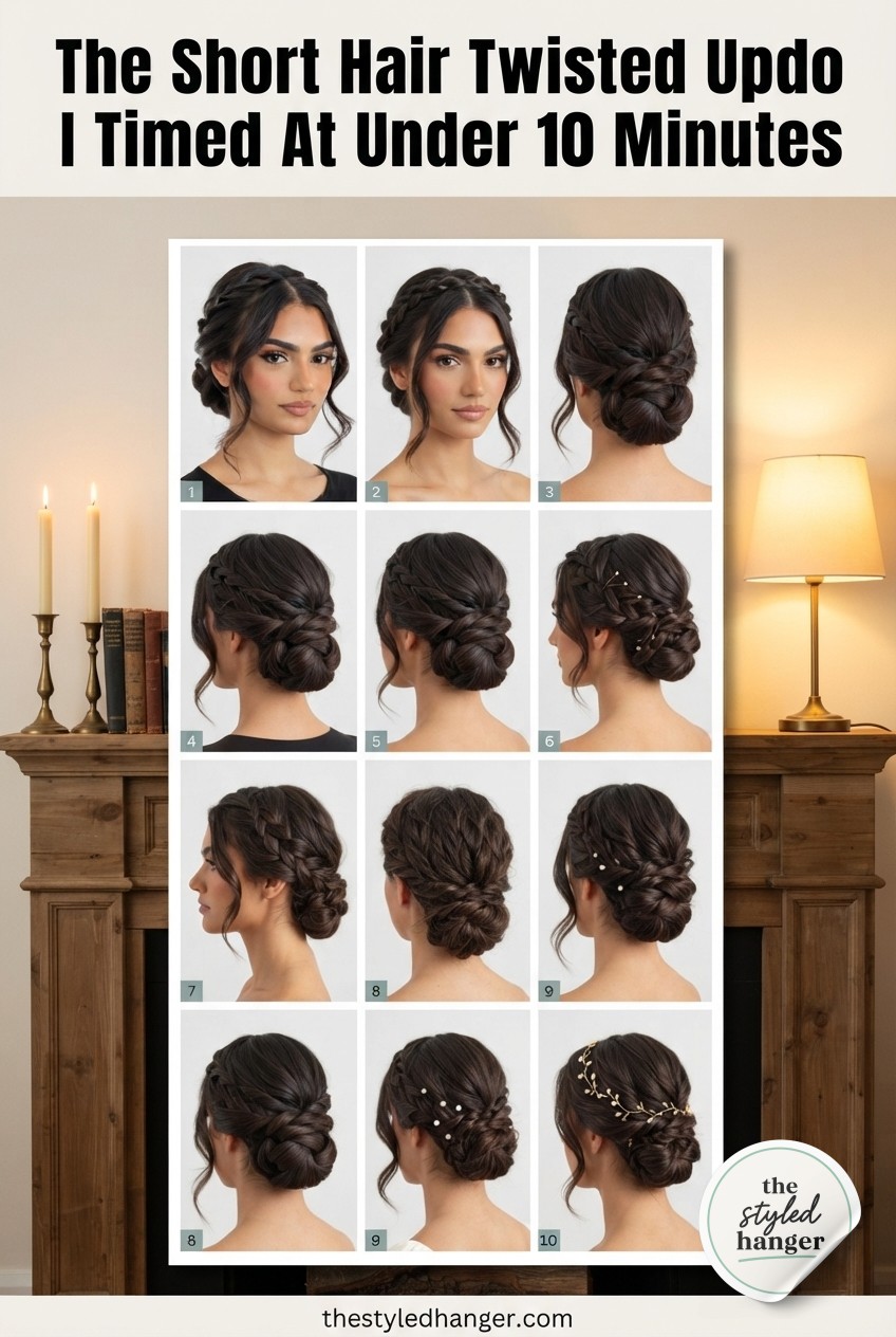The Short Hair Twisted Updo I Timed At Under 10 Minutes