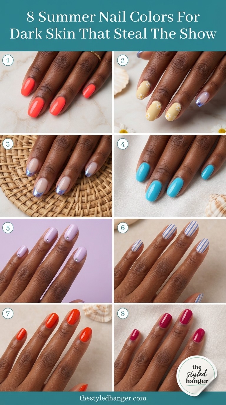 8 Summer Nail Colors For Dark Skin That Steal The Show