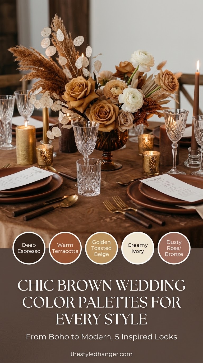 Chic Brown Wedding Color Palettes for Every Style