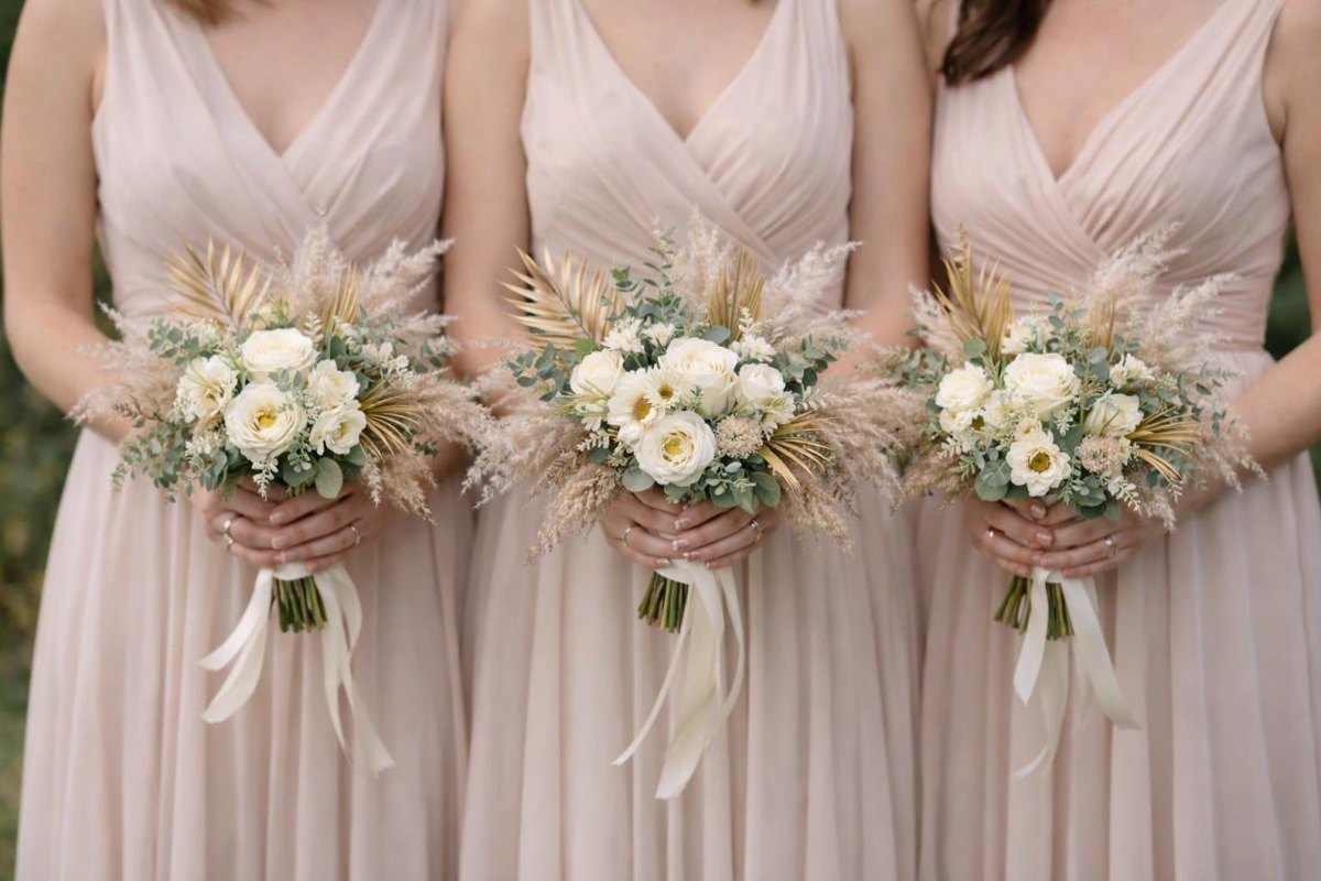 Pampas greenery bridesmaid bouquet