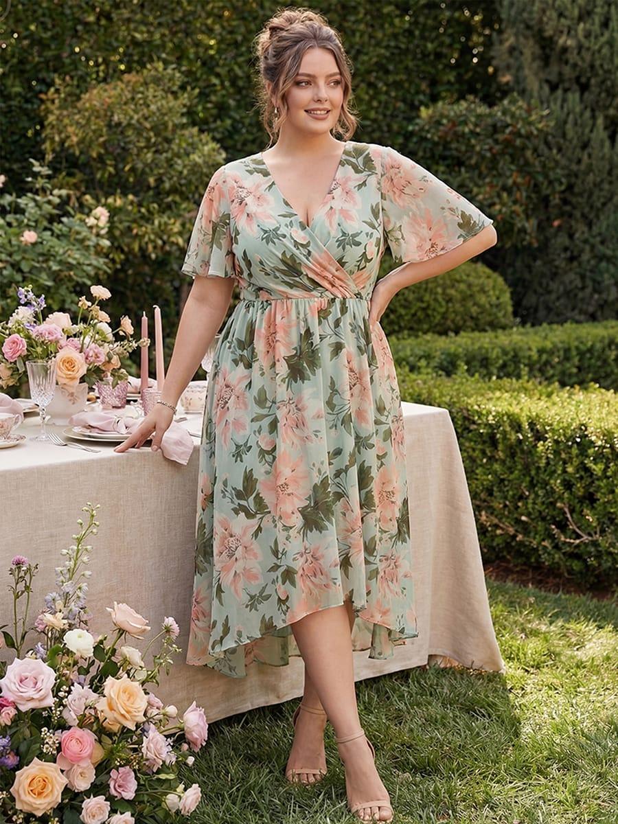 Pastel chiffon dress outdoor wedding