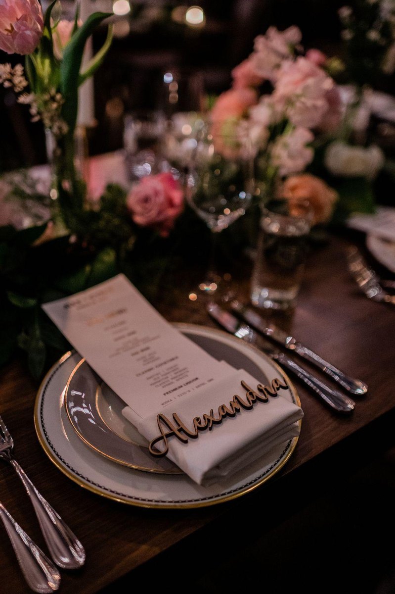 Personalized micro wedding place settings