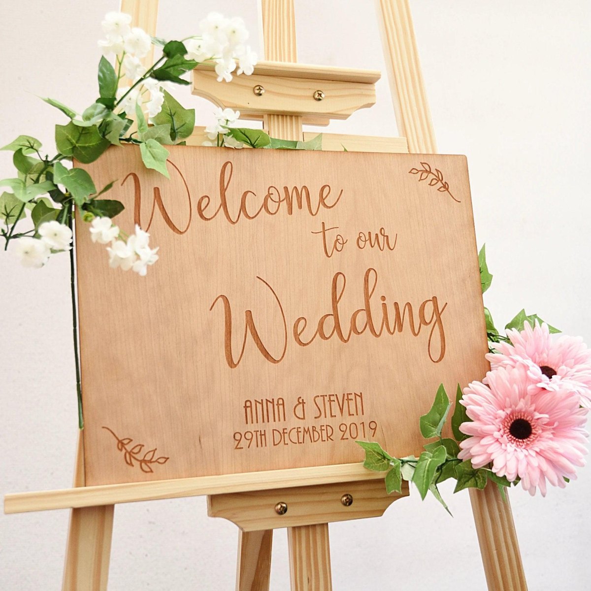 DIY wedding welcome sign board