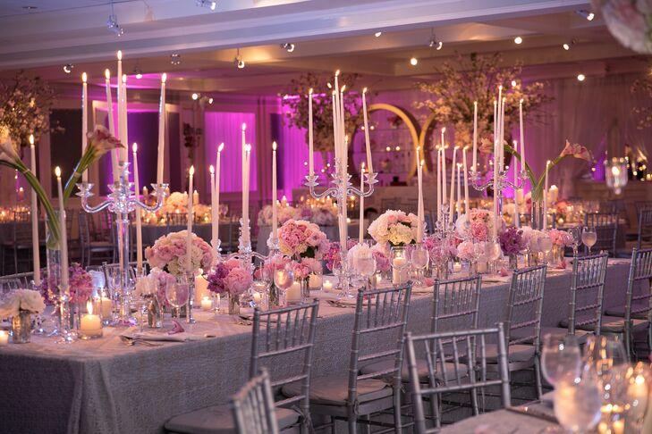 Pink silver wedding reception