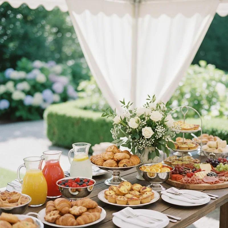 Affordable brunch wedding reception setup