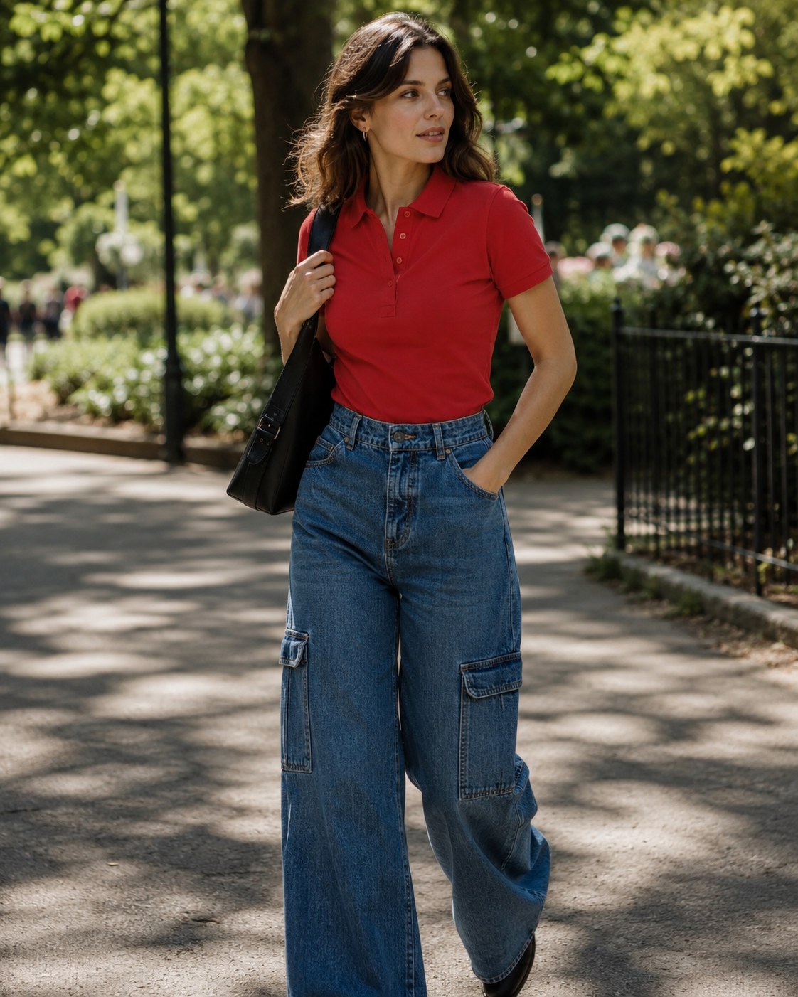 My Go - To Red Polo And Cargo Jeans Outfit Formula For Fall