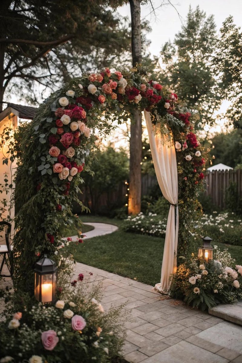 Romantic jewel toned wedding entrance
