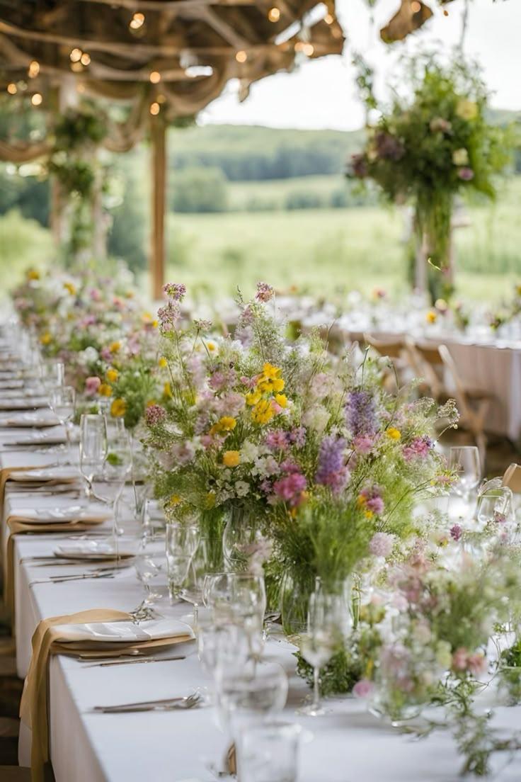 Wildflower rustic wedding flowers