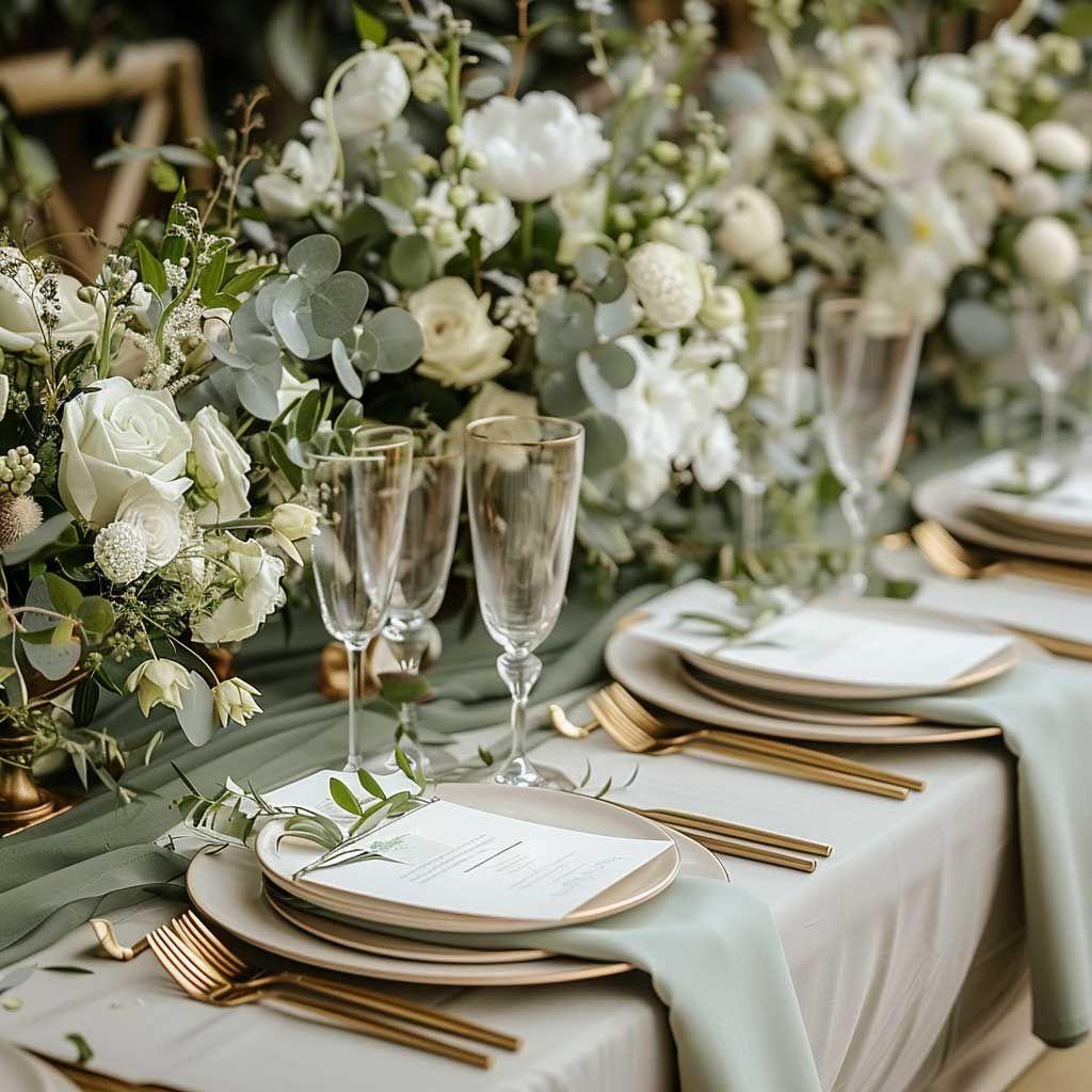 Sage ivory natural wedding palette