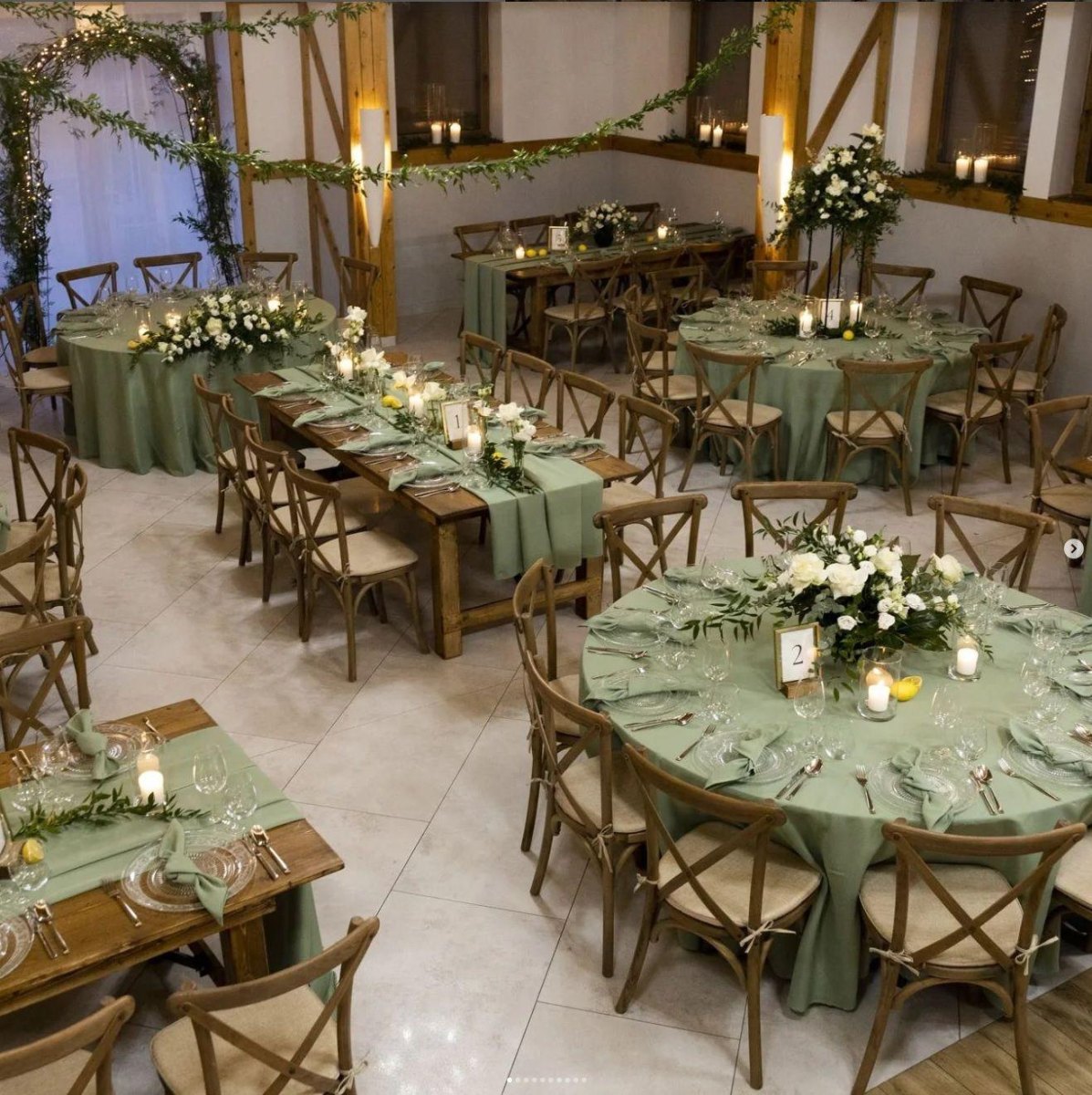 Sage green rustic wedding decorations