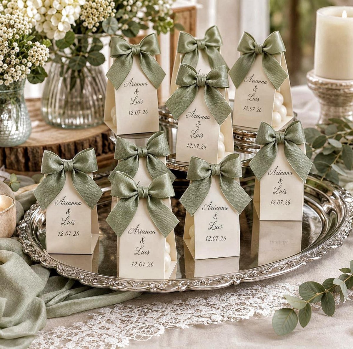 Sage green wedding favors accessories
