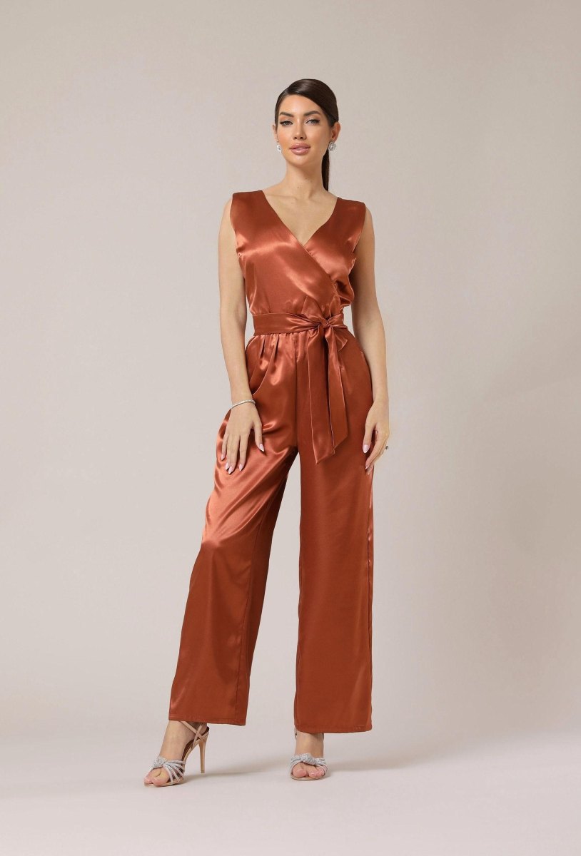 Satin evening wedding jumpsuit