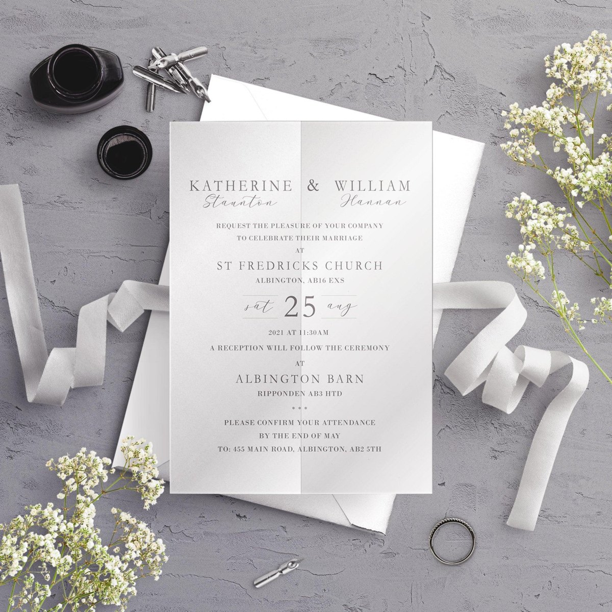 Elegant digital wedding invitation design