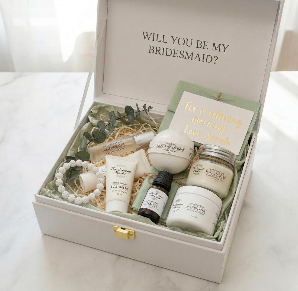 Self care bridesmaid proposal gift box
