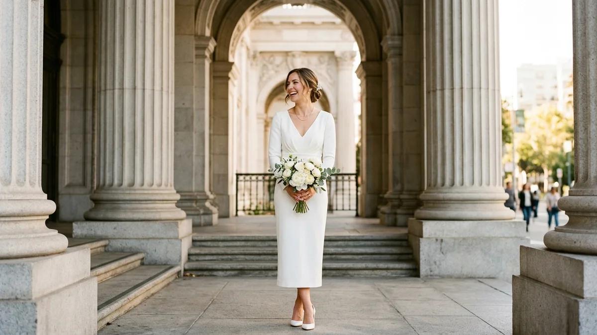 Simple courthouse wedding dress modern bride