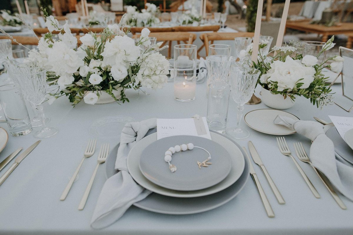 Stone gray soft white wedding colors