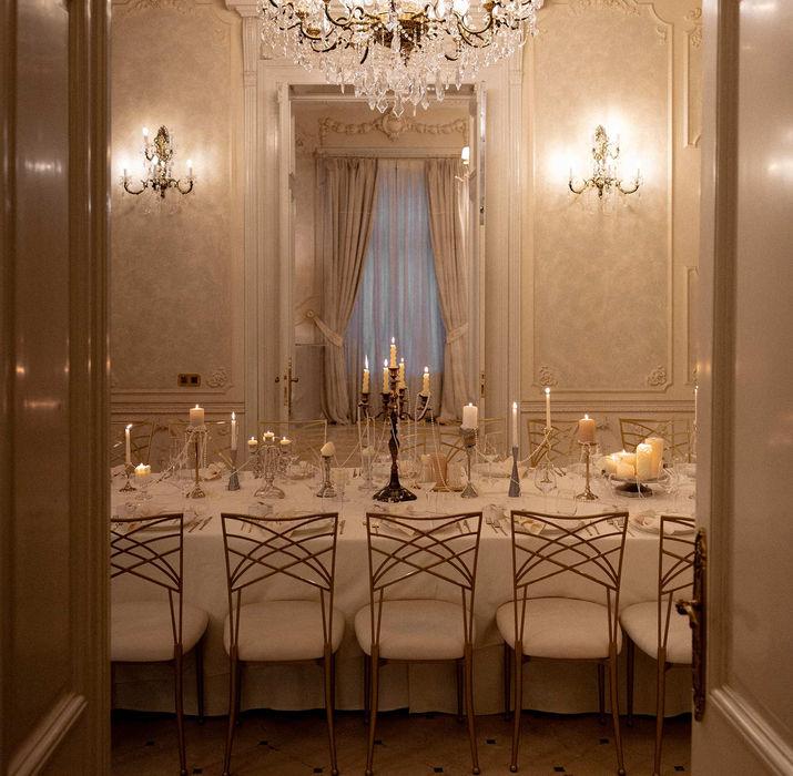 Stylish apartment micro wedding celebration