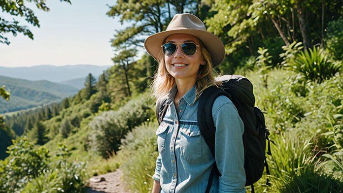 Stylish hiking outfit accessories