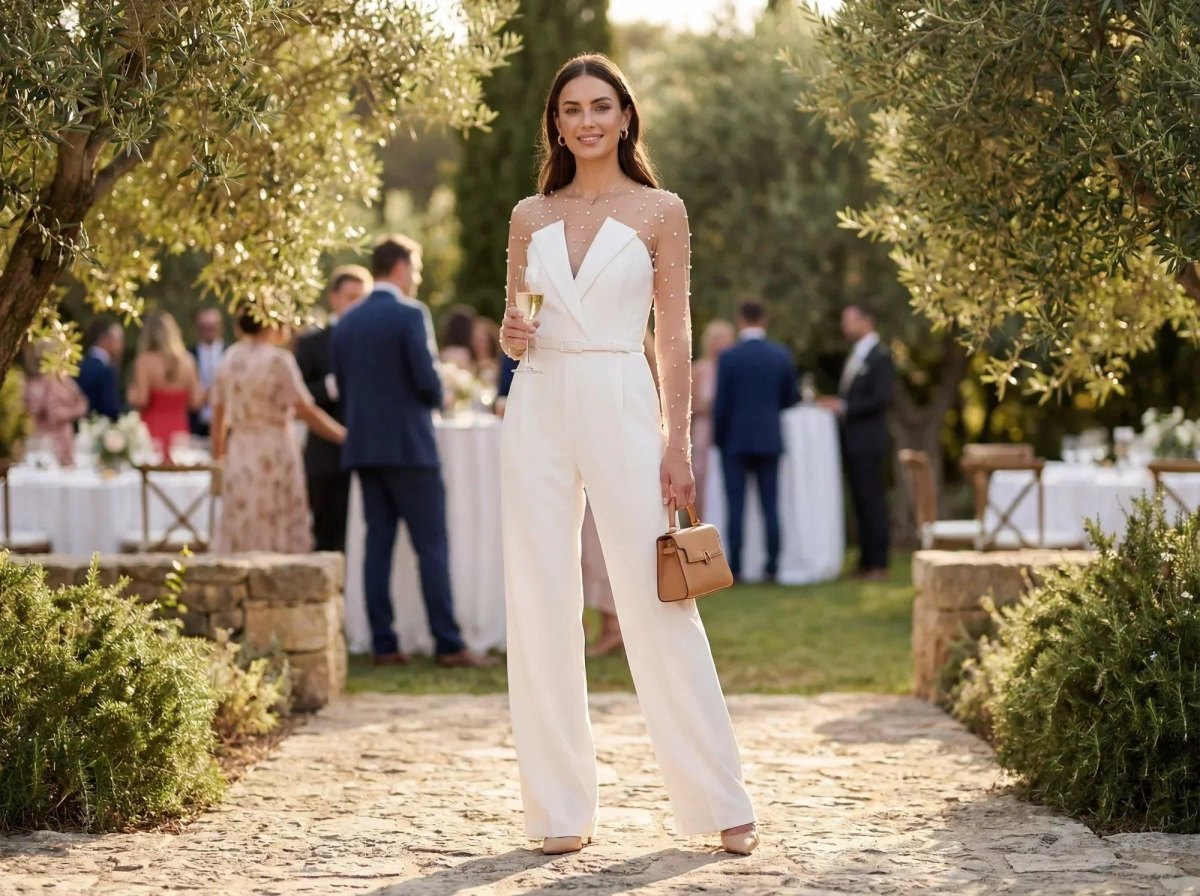Tailored jumpsuit garden wedding style