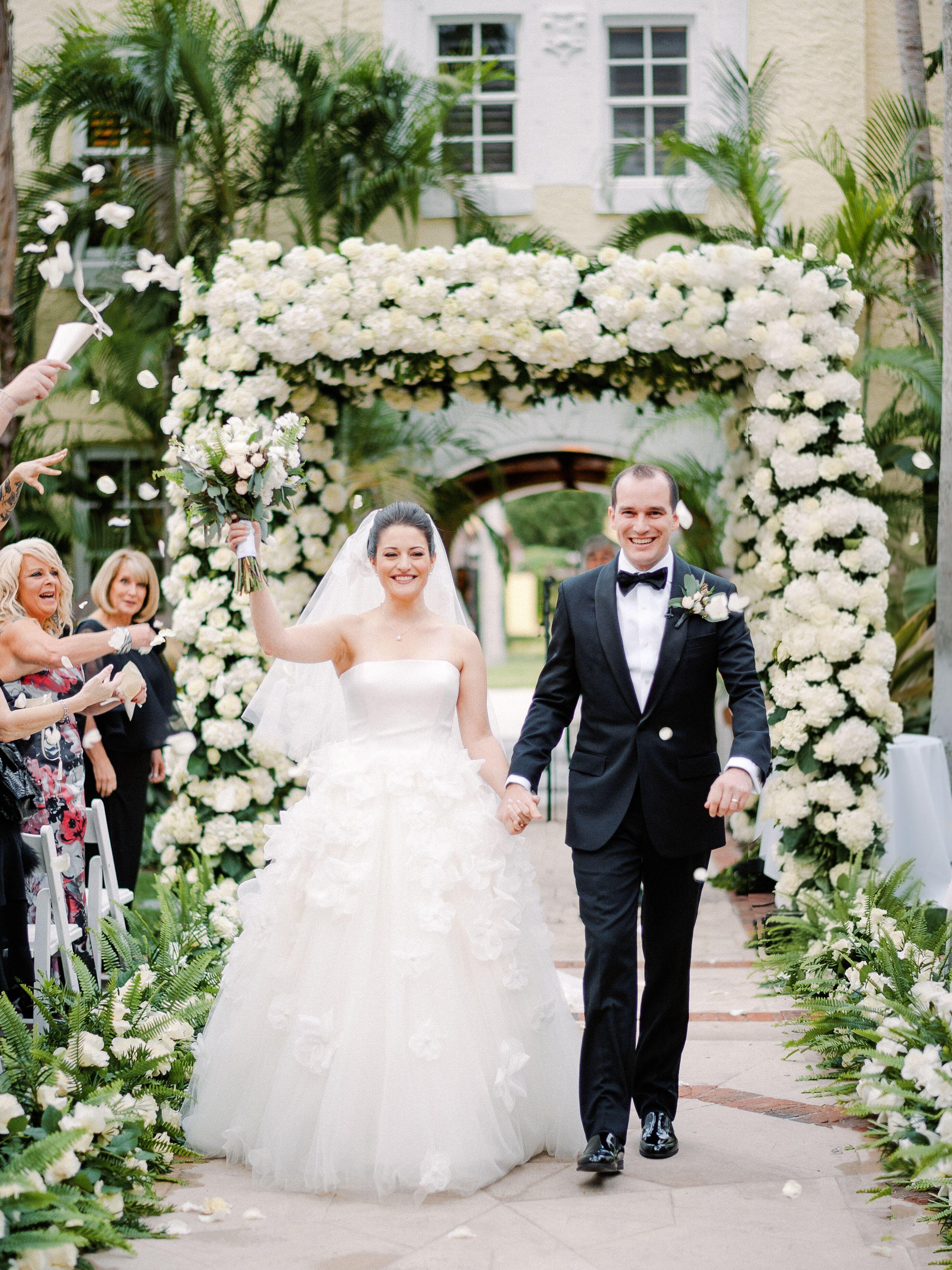 Couple celebrating marriage vows with a romantic wedding reading