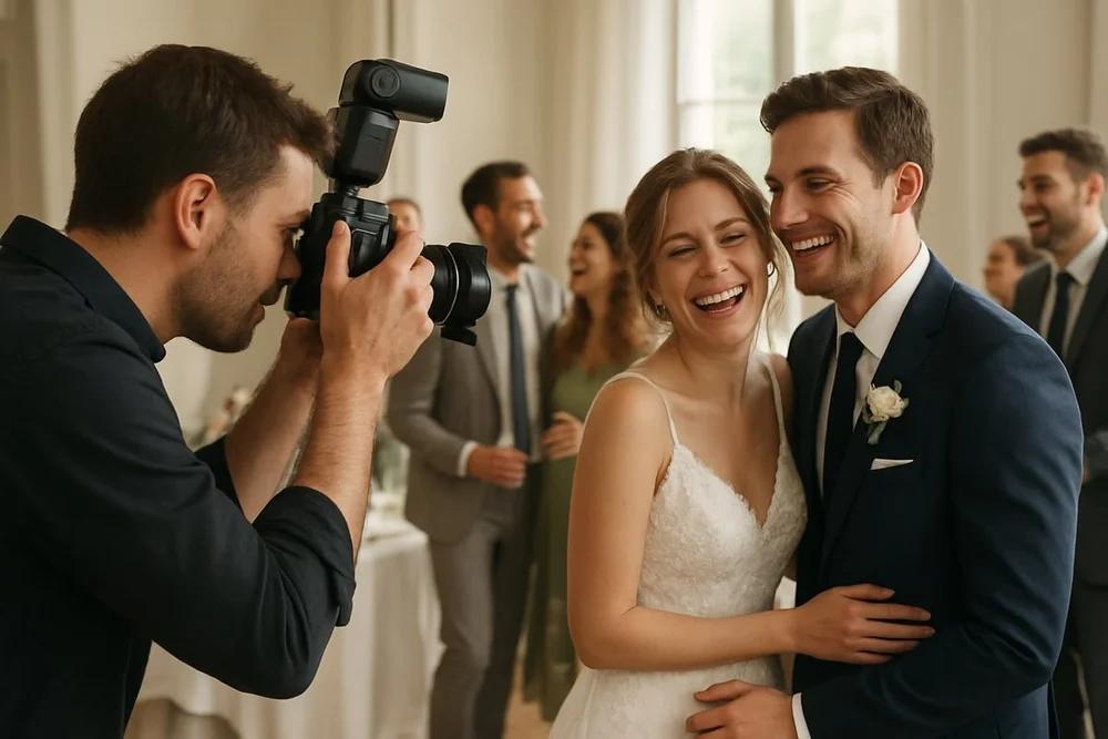 Wedding photographer candid moment