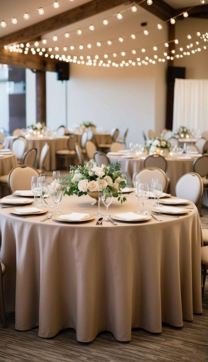 Warm taupe cream wedding palette