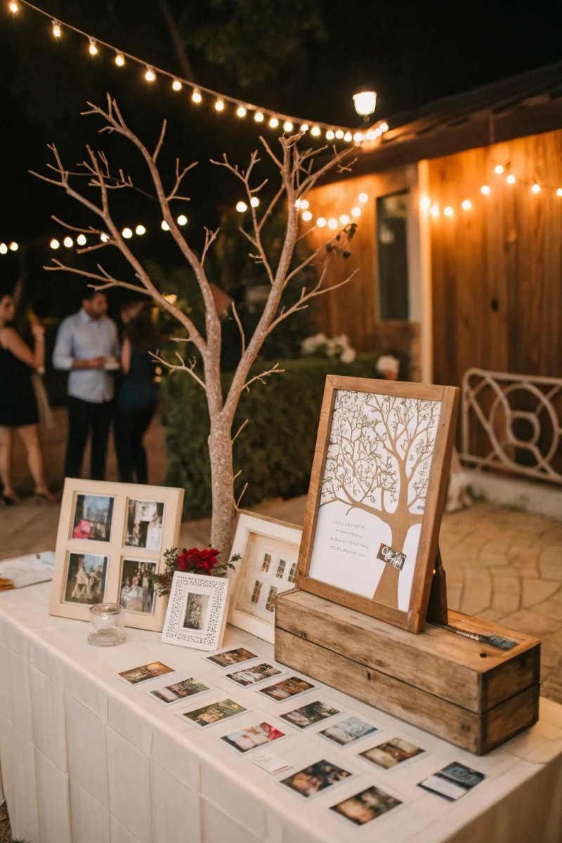 Creative wedding guestbook activity table