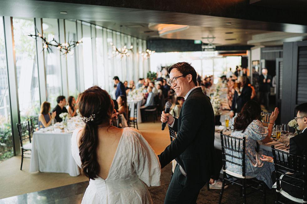 Wedding guests giving heartfelt speeches