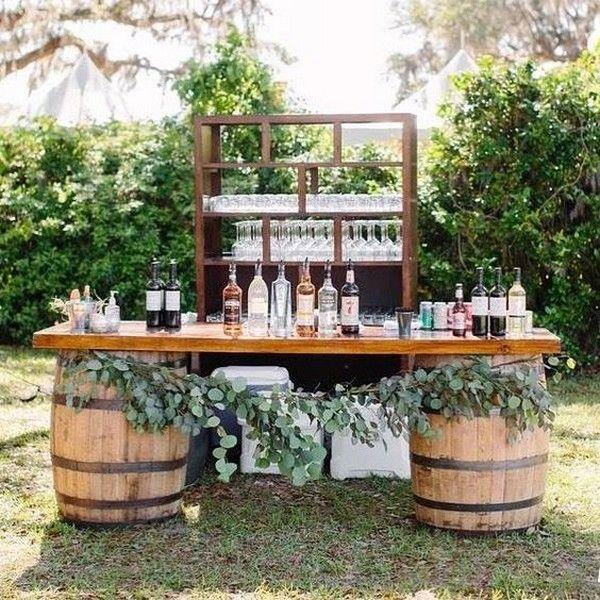 Wood barrel wedding bar